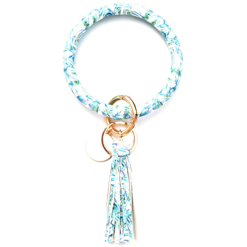 WholesalePU Leather Tassel Bracelet Keychain
